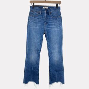 Madewell Cali Demi-Boot Distressed Hem Jeans Womens 26 Blue Five Pocket Zip Fly